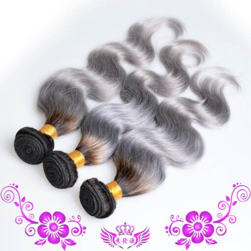 Grey Weave Hair Bundles Body Wave Texture Soft Natural Shine