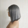 Grey Bob Wig 13x4 Lace Front Sleek Human Hair Chic Look