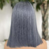 Gray Bob Wigs 13x4 Lace Front Human Hair Sleek Natural Style