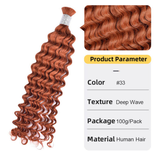 Bulk Human Hair for Braiding Deep Wave Texture Soft and Full