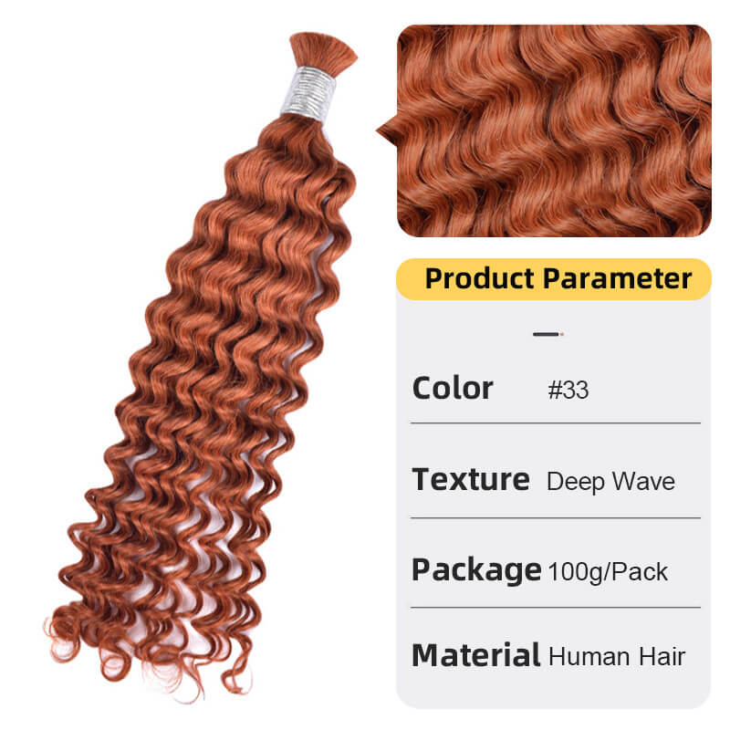Bulk Human Hair for Braiding Deep Wave Texture Soft and Full