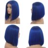 Blue Bob Cut Wig 13x4 Lace Frontal Bold Sleek Human Hair