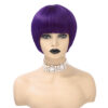 Mushroom Bowl Cut wig with Bangs purple