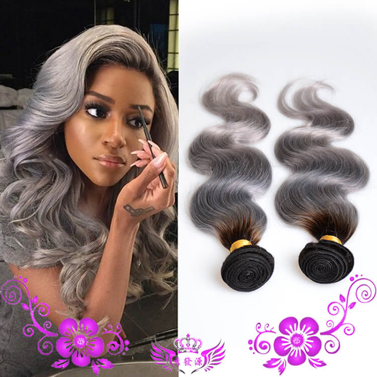 Grey Weave Hair Bundles Body Wave Texture Soft Natural Shine