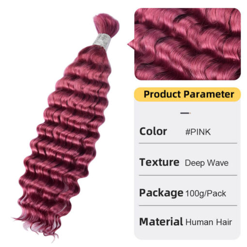 Bulk Human Hair for Braiding Deep Wave Texture Soft and Full