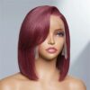 Burgundy Bob Wig 13x4 Lace Front Natural Hairline Sleek Fit