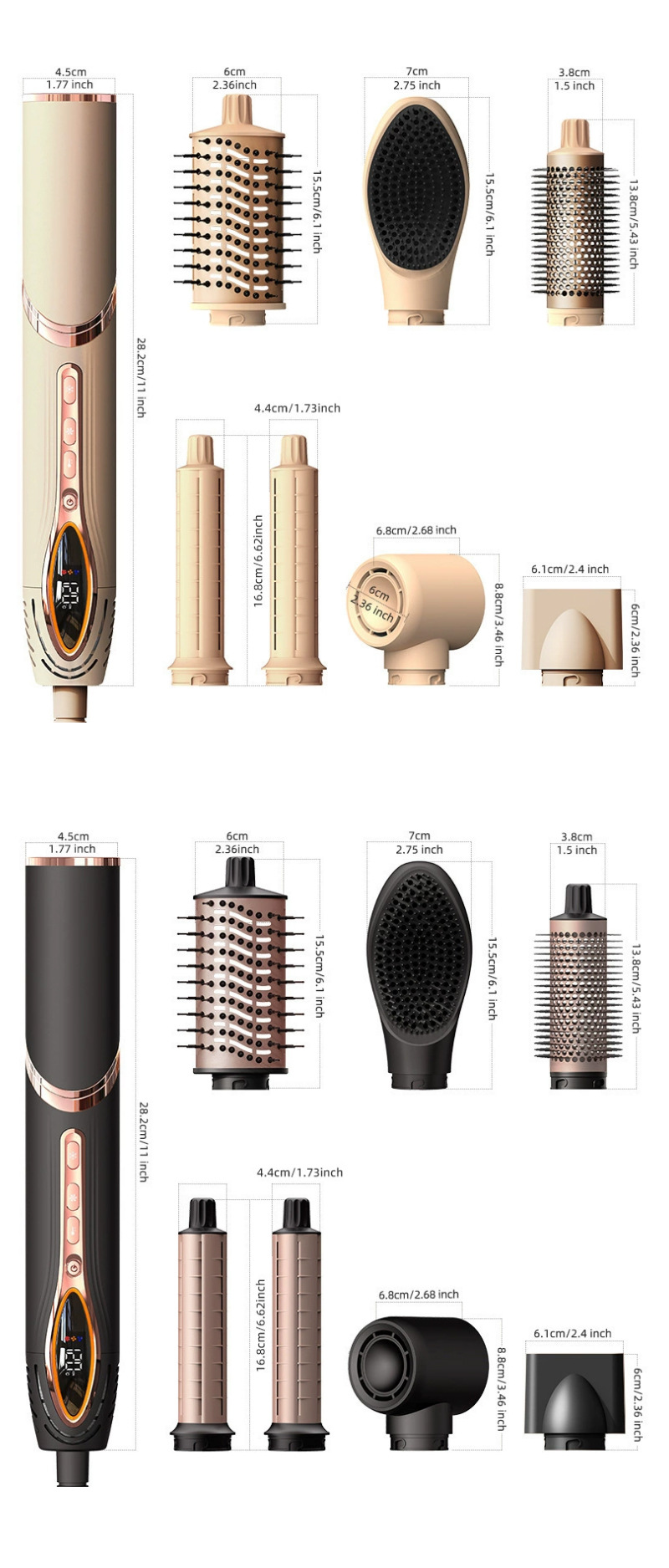 Multifunctional 7-in-1 Pressing Comb Hair Styling Tool