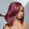 Burgundy Bob Wig 13x4 Lace Front Natural Hairline Sleek Fit