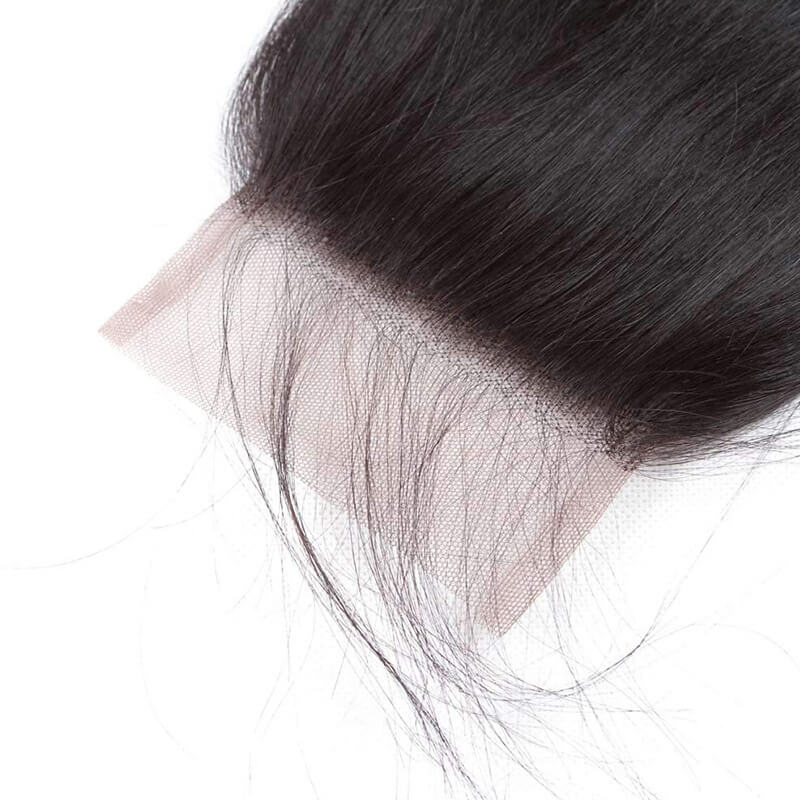 4x4 Lace Closure Straight Human Hair Natural Shine Easy