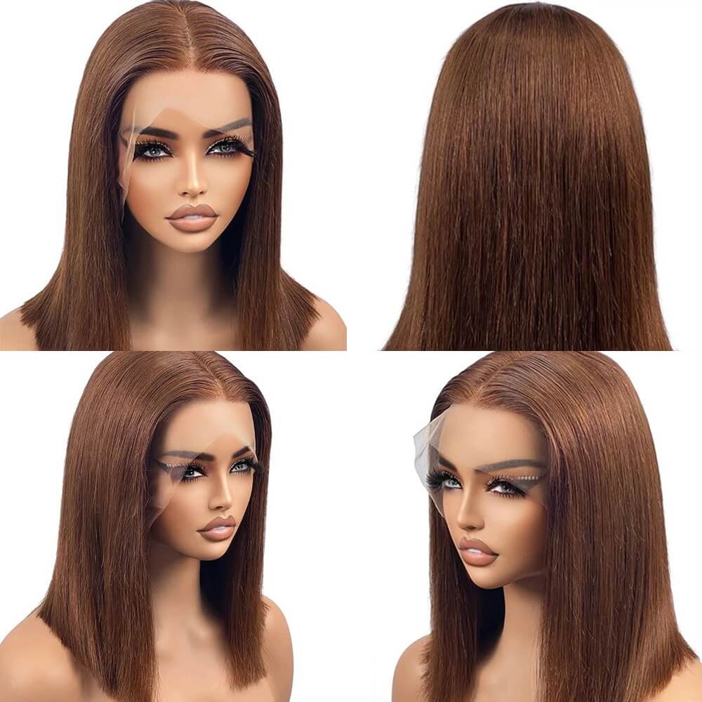Straight Bob Dark Brown Wig Sleek Natural Look Style