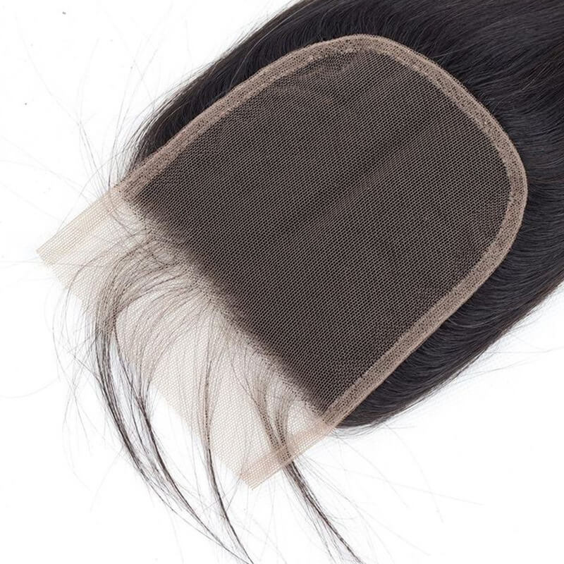 4x4 Lace Closure Straight Human Hair Natural Shine Easy