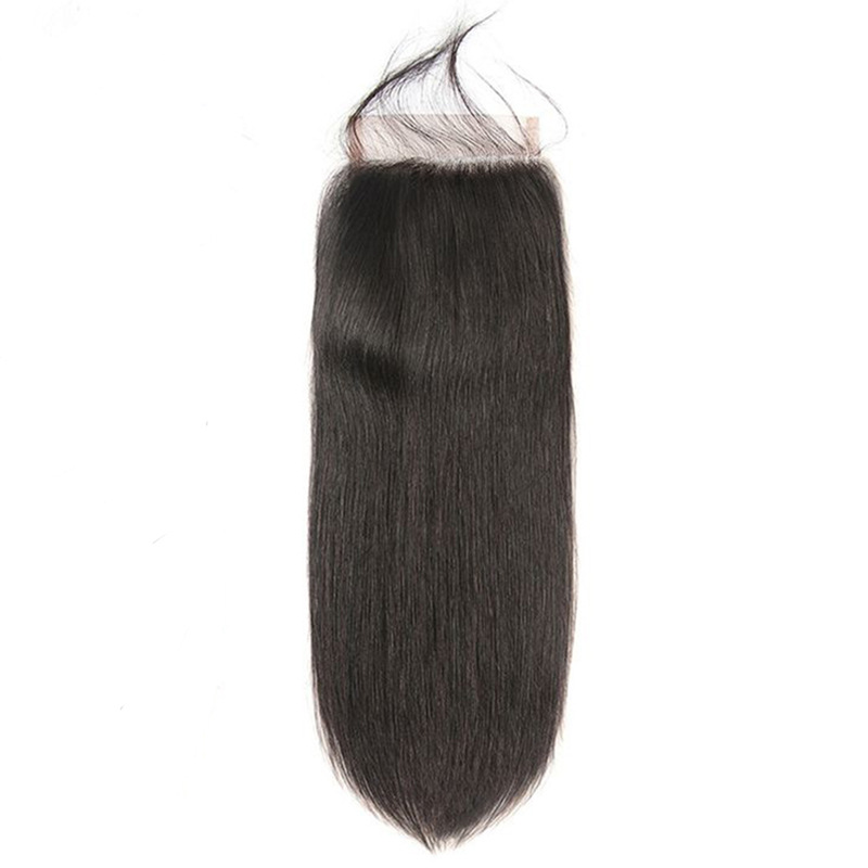 4x4 Lace Closure Straight Human Hair Natural Shine Easy