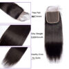 4x4 Lace Closure Straight Human Hair Natural Shine Easy
