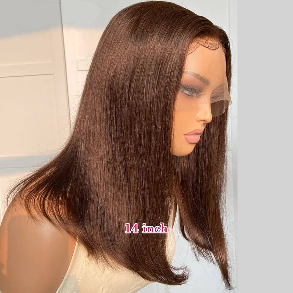 Straight Bob Dark Brown Wig Sleek Natural Look Style