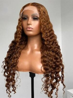 Brown Deep Wave Wig 13x4 HD Lace Natural Look