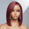 Burgundy Bob Wig 13x4 Lace Front Natural Hairline Sleek Fit