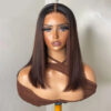 Straight Bob Dark Brown Wig Sleek Natural Look Style