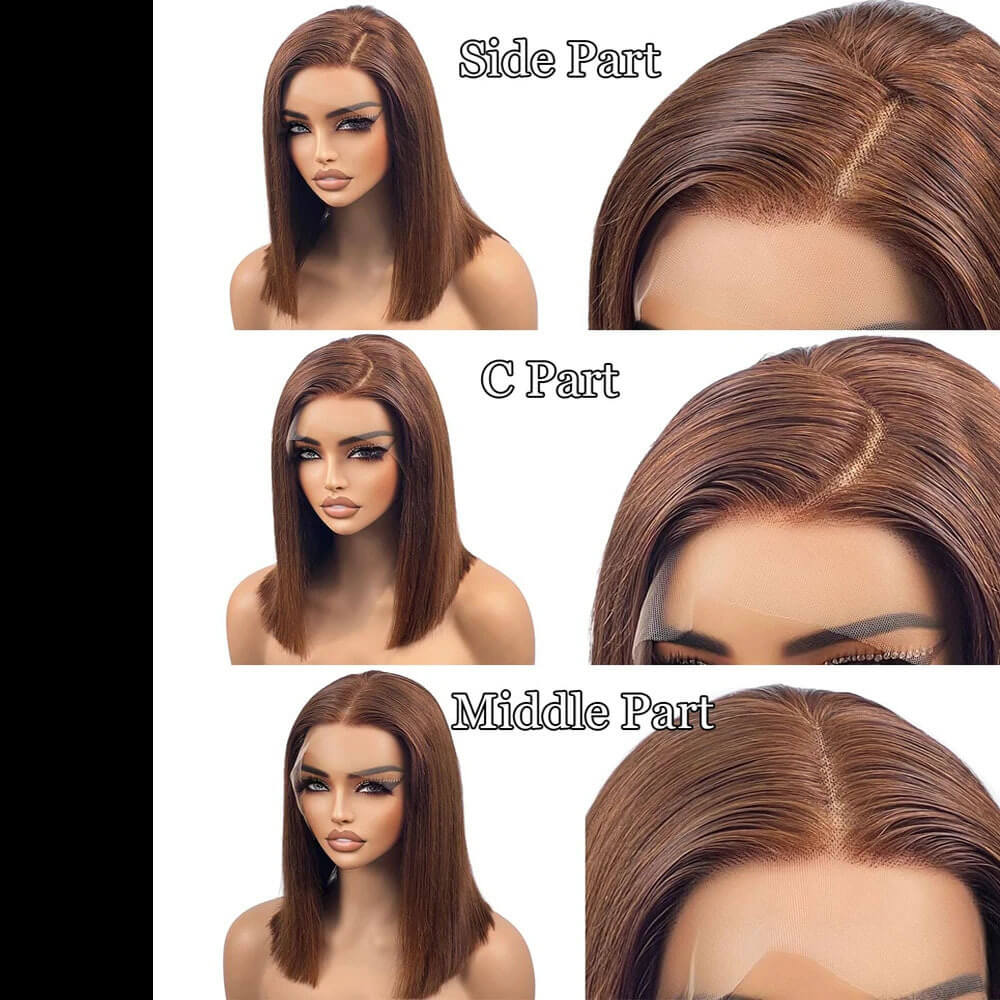 Straight Bob Dark Brown Wig Sleek Natural Look Style