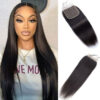 4x4 Lace Closure Straight Human Hair Natural Shine Easy