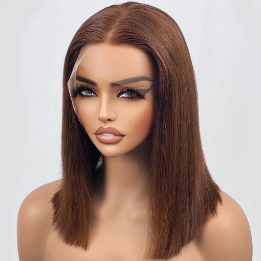 Straight Bob Dark Brown Wig Sleek Natural Look Style