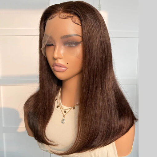 Straight Bob Dark Brown Wig Sleek Natural Look Style