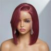 Burgundy Bob Wig 13x4 Lace Front Natural Hairline Sleek Fit