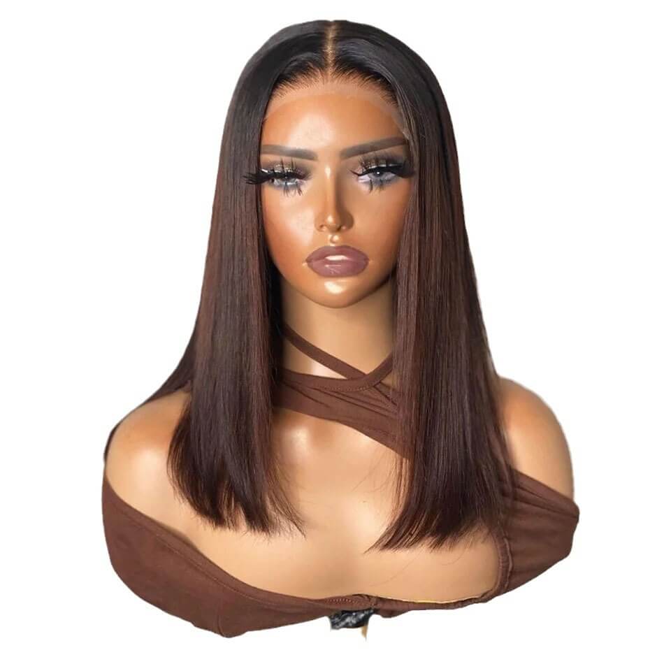 Straight Bob Dark Brown Wig Sleek Natural Look Style