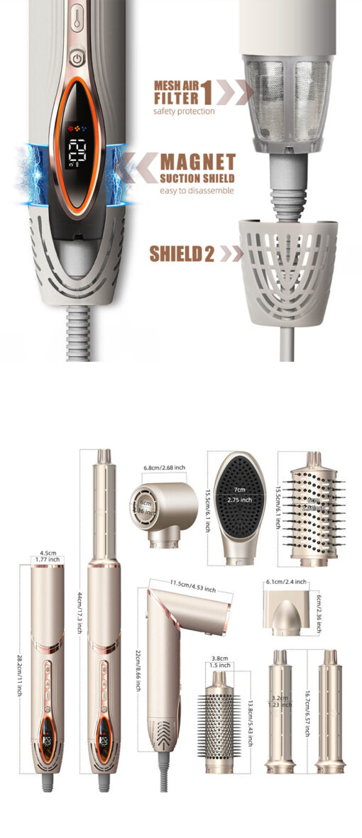 Multifunctional 7-in-1 Pressing Comb Hair Styling Tool