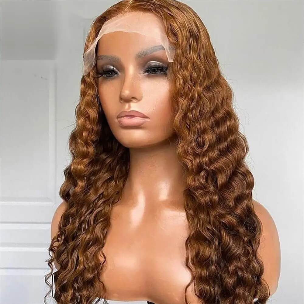 Brown Deep Wave Wig 13x4 HD Lace Natural Look Defined Curl