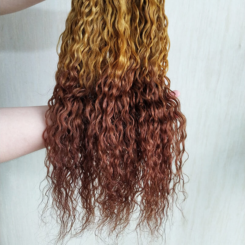 Blonde and Ginger Ombre Hair Water Wave Bundles Bold Color