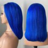 Blue Bob Cut Wig 13x4 Lace Frontal Bold Sleek Human Hair