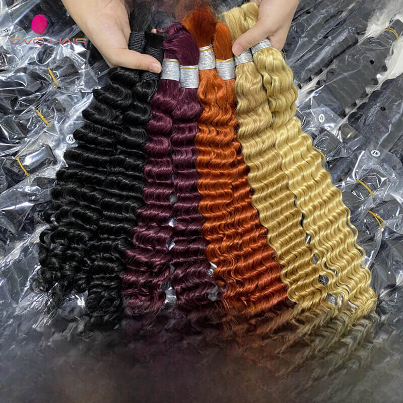 Bulk Human Hair for Braiding Deep Wave Texture Soft and Full
