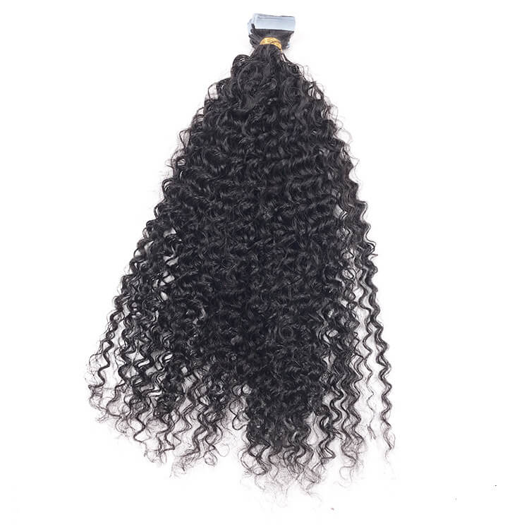 Kinky Curly Tape In Hair Extensions HumanHair Natural Volume