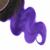 Black Purple Ombre Hair Closure Body Wave 4x4 Lace