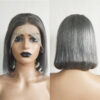 Grey Bob Wig 13x4 Lace Front Sleek Human Hair Chic Look