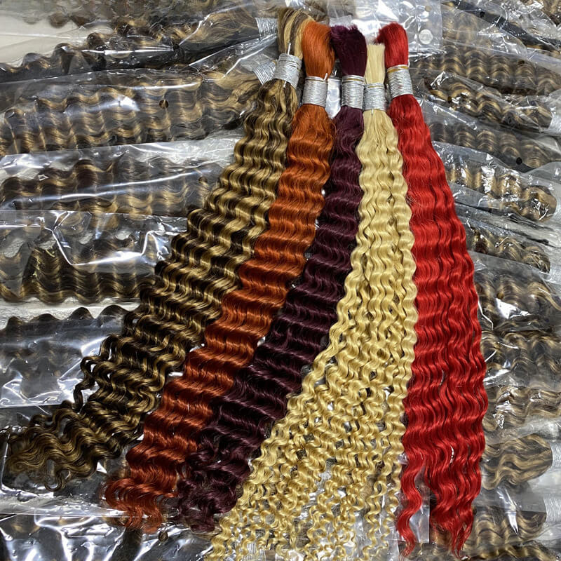 Bulk Human Hair for Braiding Deep Wave Texture Soft and Full