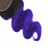 Black Purple Ombre Hair Closure Body Wave 4x4 Lace