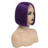 Bob Wig Purple Human Hair Vibrant Sleek Cut Natural Look