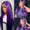 Dark Purple Wig 13x4 Lace Front Natural Hairline Sleek Style