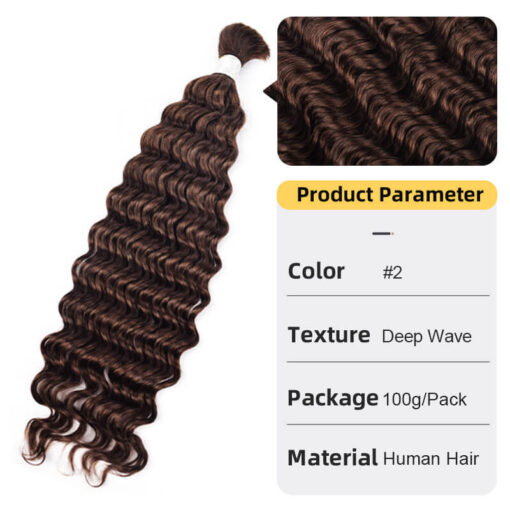 Bulk Human Hair for Braiding Deep Wave Texture Soft and Full