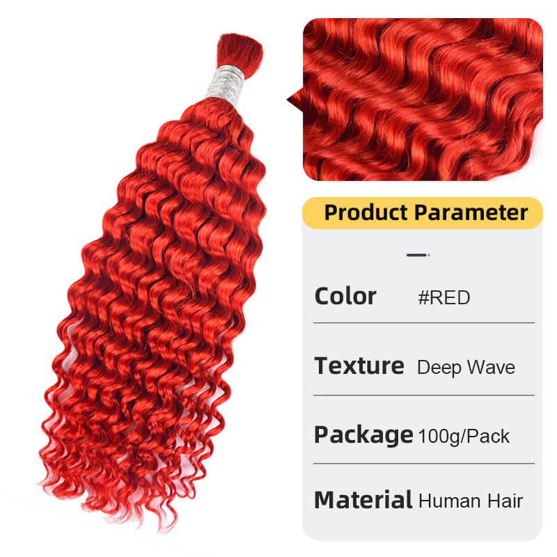 Bulk Human Hair for Braiding Deep Wave Texture Soft and Full