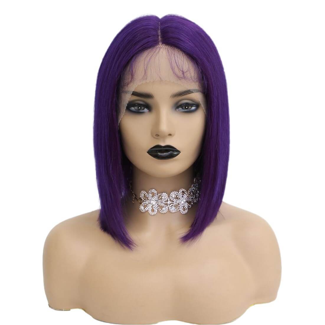 Bold Purple Bob Wig with T Lace Front Sleek Style Easy Wear