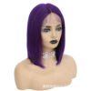 Bold Purple Bob Wig with T Lace Front Sleek Style Easy Wear