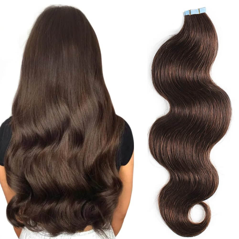 Body Wave Tape In Hair Extensions Human Hair Natural Waves