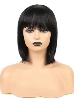 Black Bob with Fringe Wig Sleek Stylish