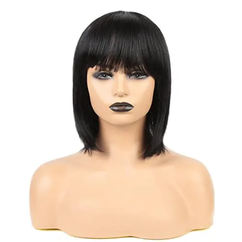Black Bob with Fringe Wig Sleek Stylish Easy-to-Wear Look