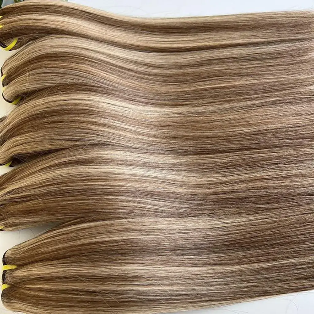 Honey Brown Straight Bundles with Highlights Human Hair