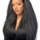 Yaki Straight Hair Wig 13x4 Lace Human Hair Natural Finish