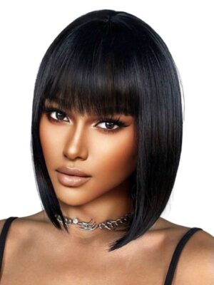Black Bob with Fringe Wig Sleek Stylish