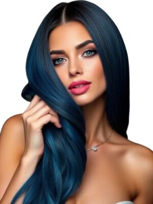 Dark Blue Wigs 13x4 Lace Front Bold Color Sleek